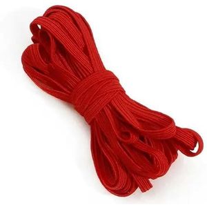 5M 6mm platte elastische band touw rubberen band lijn spandex lint naaien kant trim tailleband draad koord voor doe-het-zelf kledingstuk accessoire-rood