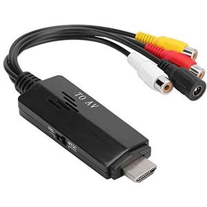 HDMI-naar-RCA-converteradapterkabel, 1080P HDMI naar AV 3RCA CVB's Composiet video-audio-ondersteuning voor pc, laptop, HDTV, DVD, VHS, VCR, PS3