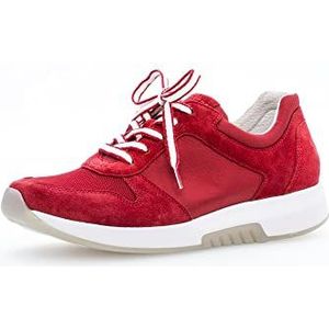 Gabor Lage sneakers voor dames, lage schoenen, uitneembaar voetbed, rood (red), 37 EU