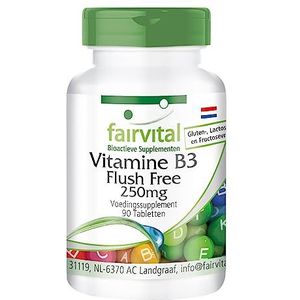 Fairvital | Vitamine B3 tabletten flush free 250mg - HOOG GEDOSEERD - VEGAN - 90 tabletten