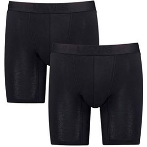 Levi's 2-Pack mannen beweging Tencel lange boxershorts onderbroek broek ondergoed - zwart - S
