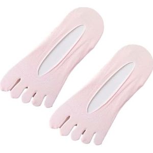 AJTUTUS Not Show Low Cut Sokken Vijf Vinger Sokken Running Atletische Teen Sok Voor Vrouwen Zomers Mesh Sok, roze, One size