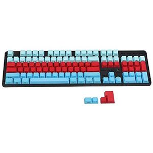 YMDK Blauw Wit Rood Gemengd 104 87 61 Key Side Print Dikke PBT OEM Profiel Keycaps voor MX Standard 104 TKL 61 Mechanisch Toetsenbord (alleen Keycap) (104 Blauw Rood)