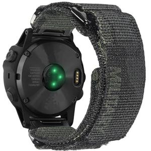Camouflage nylon bandjes horlogeband geschikt for Garmin Fenix ​​Forerunner Vivoactive (Color : BLK, Size : 26MM_M 185MM TO 210MM)