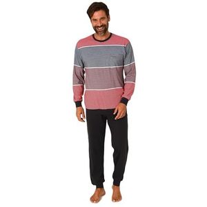 Normann Lange herenpyjama met manchetten, ook in grote maten, rood, 60-62