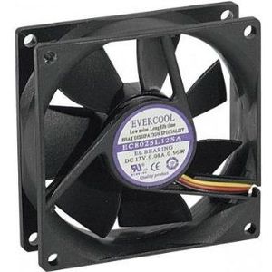 Exertis Connect - Ventilator - 80 x 80 x 25 mm - 12 V DC - Glijlager