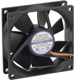 Exertis Connect - Ventilator - 80 x 80 x 25 mm - 12 V DC - Glijlager