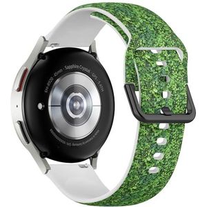 Sportieve zachte band compatibel met Samsung Galaxy Watch 6 / Classic, Galaxy Watch 5 / PRO, Galaxy Watch 4 Classic (groene klimplant textuur) siliconen armband accessoire