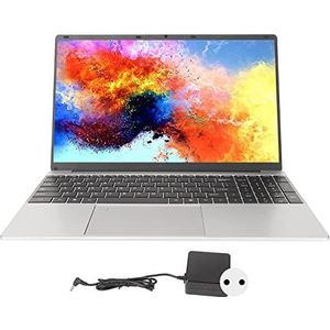 1080P IPS-notebook, Stereoluidspreker 15,6-inch HD-notebook Multi-interface 16GB RAM 128G SSD for Work voor 11 (16+128G EU-stekker)