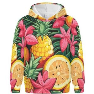 KAAVIYO Art De Ananas Sweatshirt met capuchon met citroen, atletisch, schattig, 3D-print voor meisjes en jongens, Patroon, XXS