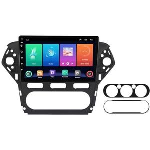 Dubbele DIN Android 14 autoradio voor Ford Mondeo 2010-2014 9 Duim QLED Touch screen-met Draadloze Carplay Android Auto GPS navigatie 4G WiFi Stuurwielbediening achteruitrijcamera(P3 WIFI 4-Core 2G+32