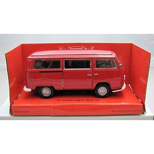 Welly DieCast metalen modelauto 1:36-39 1972 Volkswagen VW Bus T2 rood nDH en box
