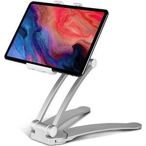 moex Houder tabletstandaard tafel tablet houder mobiele telefoon met adapter voor muur en plafond compatibel met iPad, MediaPad, Kindle, Smartphone, Galaxy Tab, Switch - wit