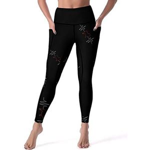 Hond Heart Beat Vrouwen Yoga Broek Hoge Taille Leggings Buikcontrole Workout Running Leggings 2XL