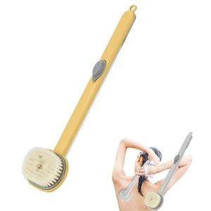 Rugschrobber for douche, doucheborstel met lange steel en zeepdispenser, badborstel, doucheborstel met zachte haren, verwijderbare rugdouchemassage-reinigingsborstel /654 (Color : Yellow)