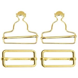 Trimming Shop 40 mm metalen tuinbroek gespen met rechthoekige schuifregelaars voor bretels, handtassen, jassen, kinderoveralls, doe-het-zelf kleding, overgooierjurken, goud, 10 stuks