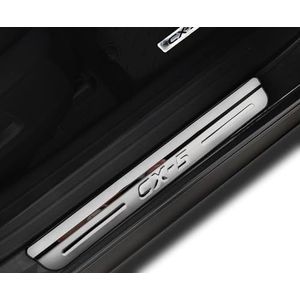 4 Stuks Auto Roestvrijstalen Instaplijsten Voor Mazda CX-5 2024 2023 2022 2021-2017, Auto Dorpellijsten Bescherming Antislip Schopplaten Welkom Pedaal Kick