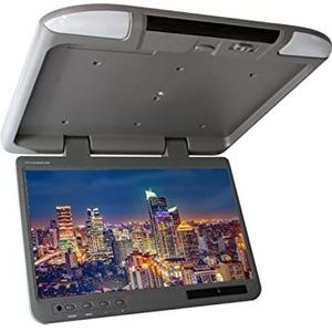 Auto-hoofdsteunspeler, 1920 * 1080 IPS Scherm 22 Inch Auto Dak Flip Down Mount Monitor MP5 Video Speler for Bus Plafond TV USB FM Uitgang,Videospeler(22 inch Gray)