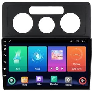 Dubbele DIN Android 14 autoradio voor Volkswagen Caddy 2004-2010 9 Duim QLED Touch screen-met Draadloze Carplay Android Auto GPS navigatie 4G WiFi Stuurwielbediening achteruitrijcamera(P3 WIFI 4-Core