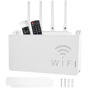WiFi Router Box Router Kast Router Verbergen WLAN Box Opbergdoos Plank Verbergen Router Box Router Box Router Muur Wandmontage TV Kabel Organizer Box Set Top Box Wandhangers Wandhouder | Wit