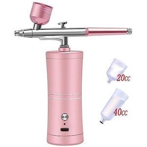 Spuitpistool, Draadloze airbrush met compressorkit Mini draagbare draadloze persoonlijke spray Art Painting Tattoo Cake Makeup Beautifu Model Air, voor doe-het-zelf schilderen van auto's en huizen(Pi