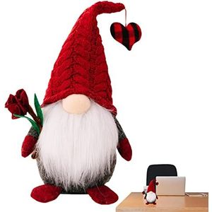 Valentine Gnomes pluche pop,Handgemaakte Valentijnskabouters | Scandinavische Tomte Elf Decoraties, Gevulde Plushie Ornamenten, Zweedse Tomte Dwarf Beeldjes voor Tafel Home Decor Shenrongtong