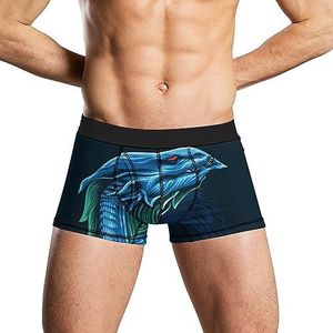 Dragon Sea Head Boxershorts voor heren, ademend ondergoed, elastische tailleband, grappige print, maat S