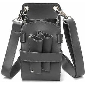 Een kapper, een heuptas, PU leren schaar gereedschap organizer heuptas for kapper verpakking van 5 veelkleurig(Gray.)