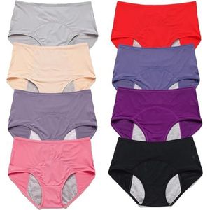 3/4/8 Packs Lekvrij Ondergoed, Wasbare Incontinentie Broek Vrouwen, Everdrie Lekvrij Dames Ondergoed Meer dan 60 (8 stuks, L)