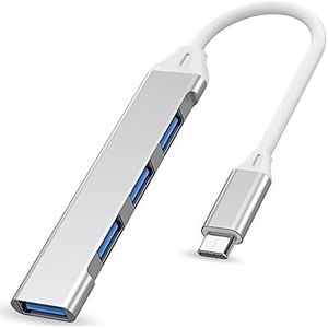 IZyufan USB C hub, USB type C naar adapter met 4-poorts USB 3.0, compatibel met MacBook Air/Pro, iPad Air/Pro, Surface Pro/Go, Galaxy S22, Galaxy Tab S8/S7 en meer type C-apparaten