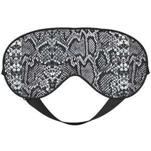 Zwart Wit Slangenhuid Unisex Elastische Verstelbare Gesp Ontwerp Verduisterend Slaap Oogmasker voor Thuis Reizen Yoga Kantoor Nap
