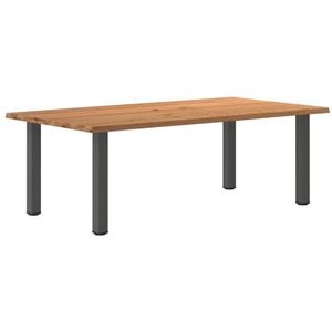 vidaXL Eettafel rechthoekig 220x120x74 cm massief eikenhout lichtbruin