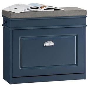SoBuy FSR82-K-B - Schoenenbank - Blauw - MDF - Opbergbank met Klep & Lade