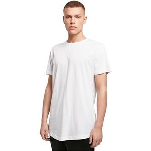 Build Your Brand Heren Shaped Long Tee T-Shirt, Wit (White2), S
