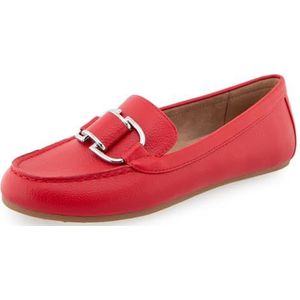 Aerosoles Denver Loafer Flat voor dames, Racing Rood Pu Leer, 6 UK Wide