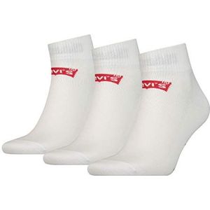 Levi's Unisex Mid Cut Batwing Logo sokken, verpakking van 3 stuks, wit, 39-42 EU