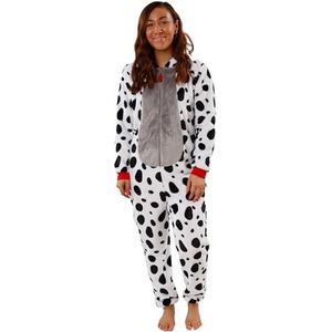 Disney Onesie Volwassenen | 101 Dalmatiërs Onesies voor Vrouwen | 101 Dalmatiër Kostuum | Officiële 101 Dalmatiërs Merchandise | Wit | Medium