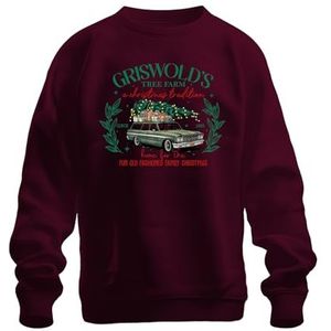 Griswold's Tree Farm Christmas Tradition Kersttrui, uniseks kersttrui, bordeaux, S