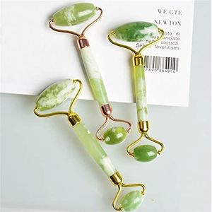Face Roller Natuurlijke Jade Steen Lifting Massage Tool Afslanken Verwijderen Rimpels Cellulitis Huid Detox Ontspanning Schoonheidsverzorging 1 Stks (Kleur: Goud)