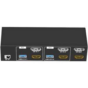 KVM Switcher 8 K 60Hz USB KVM Switcher Selectoren 2 In 2 Out Voor PC Delen Monitoren Toetsenbord 4 Poort USB3.0 Video Bewerking