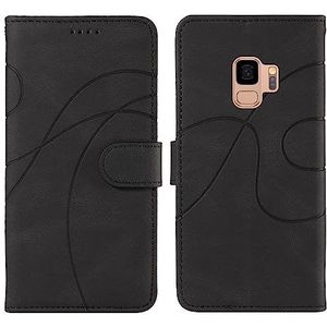 Smartphone Flip-hoesjes Compatibel met Samsung Galaxy S9 Kaartsleufhouder Afneembare polsband Flip-telefoonhoes Multifunctionele hoes Compatibel met Samsung Galaxy S9 Flip-hoesjes (Color : Siyah)