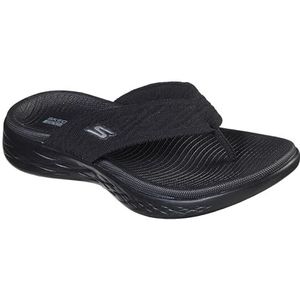 Skechers Onderweg 600 Zonnig dames Teenslipper, Zwart, 40 EU