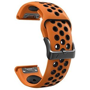 22 26 mm Kleurrijke Siliconen Strap Compatible With Garmin Fenix ​​5 5x Plus Fenix ​​6 6x Pro 3HR 935 945 Smartwatch Quick Release EasyFit Watchband (Color : Orange Black, Size : 22mm Fenix 5 5Plus