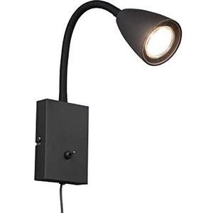 Flexibele led-leeslamp, wandlamp met en zonder stekker, mat zwart