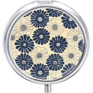Witte Ronde Bloemen Pil Case Reizen Pil Container Mini Reizen Geneeskunde Tablet Vitamine Houder Organizer Geneeskunde Kabeljauw Leverolie Opslag