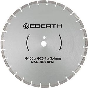 EBERTH Doorslijpschijf voor steen, beton, tegels en fijn steengoed, diamantschijf met 400 mm diameter, 25,4 mm boring, 3,4 mm dikte, diamant slijpschijf voor graniet, keramiek, marmer