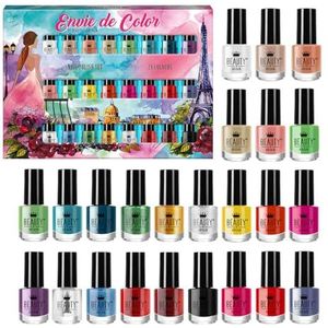 Envie De Color Nagellak Set – Complete Collectie van 24 Kleuren in een Artistieke Paris-London Doos – Brits Merk (Set B)