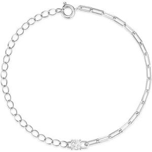 Goud witgouden S925 sterling zilveren armband met zirkoon gestikte diamanten armband(Color:Platinum_S925)