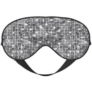 Zilveren pailletten sprankelend patroon unisex elastische verstelbare gesp ontwerp verduisterende slaap oogmasker voor thuis reizen yoga kantoor dutje