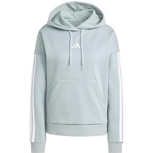 adidas Mujer ESSENTIALS 3-STRIPES FLEECE HOODIE, Wonder Sage/white, M